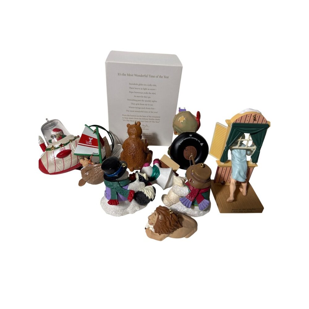 Hallmark Keepsake Christmas Ornament Collection Snowmen Bears & Santa Lot of 10 - Picture 4 of 16